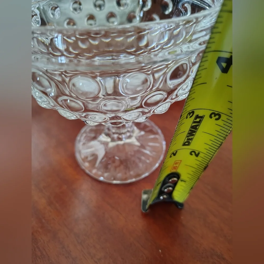 L. E. Smith Company Hobnail Ice Cream/ Sherbet Clear Glass Bowl Vintage